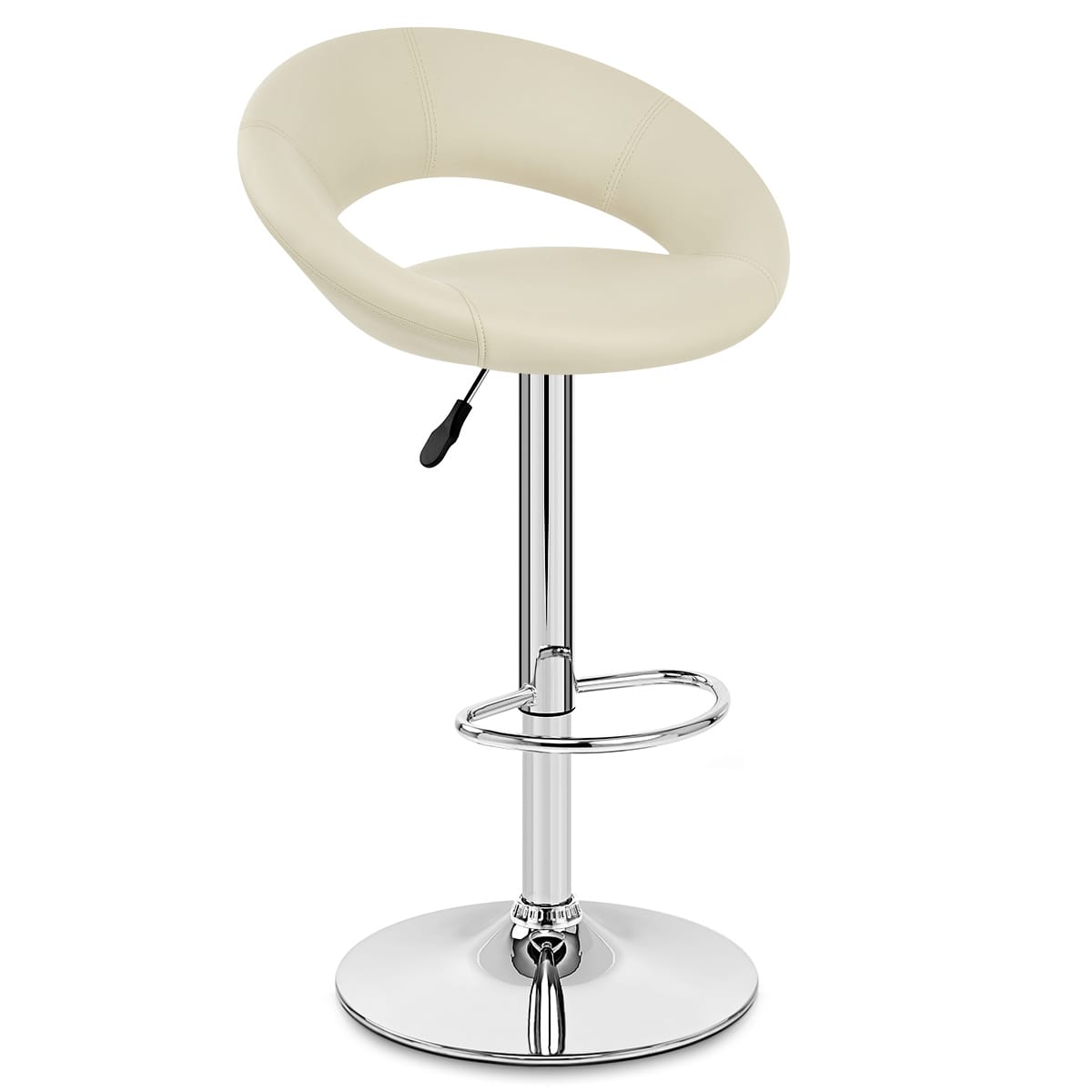 Kunstleder Barhocker Chrom - Crescent Beige