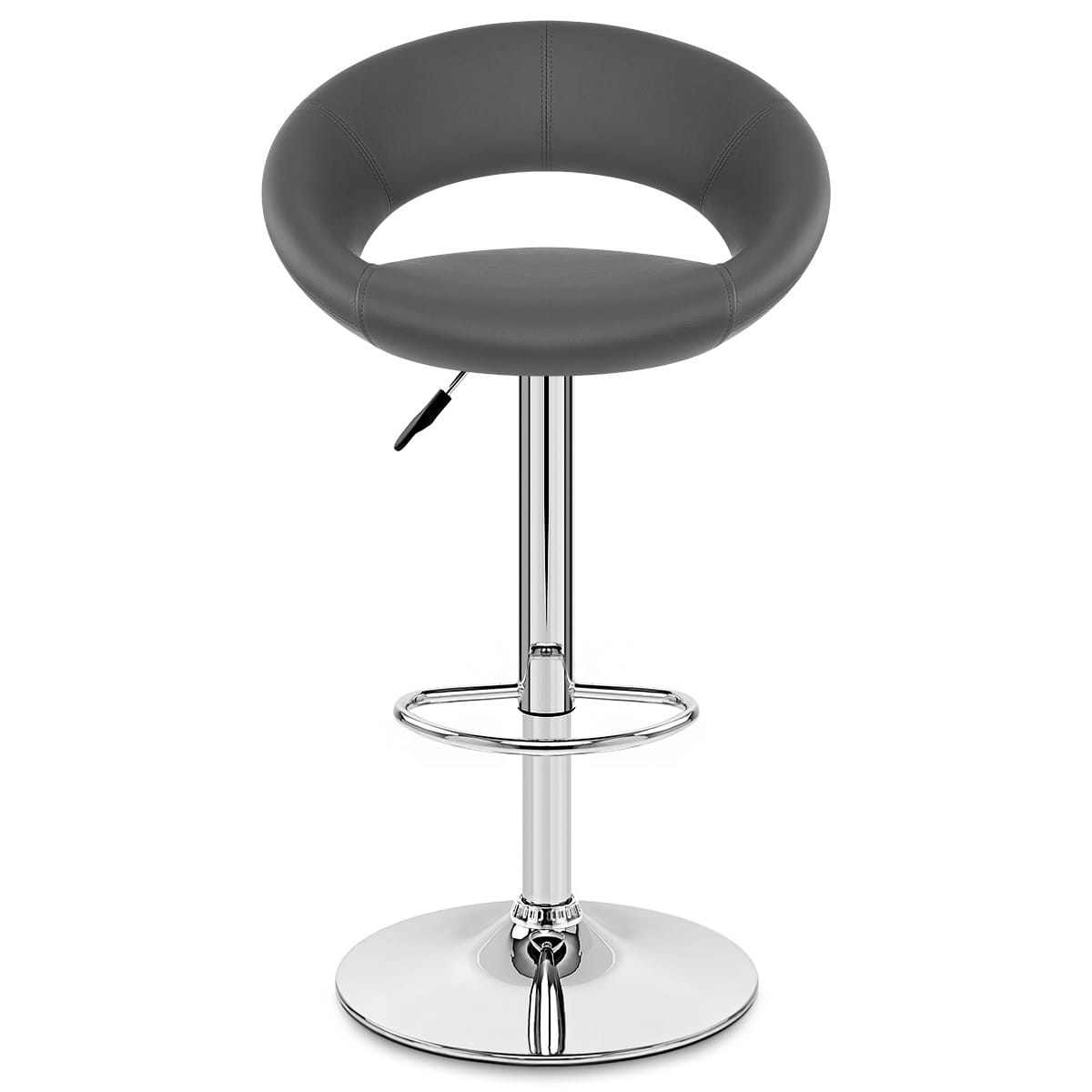 Kunstleder Barhocker Chrom - Crescent Grau