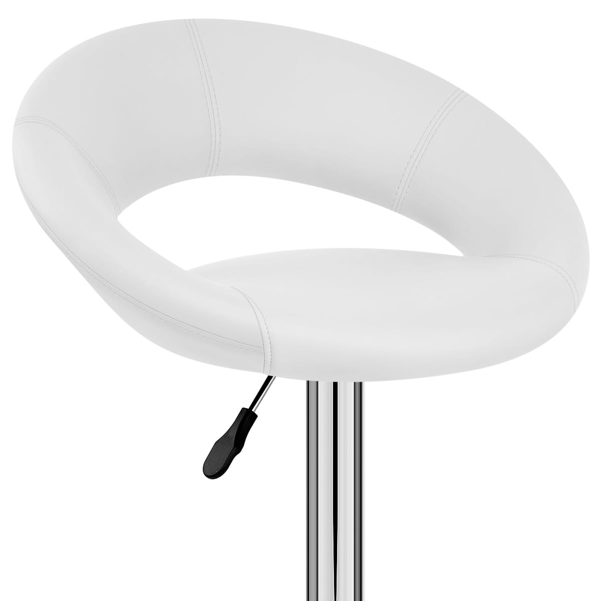 Kunstleder Barhocker Chrom - Crescent Weiß