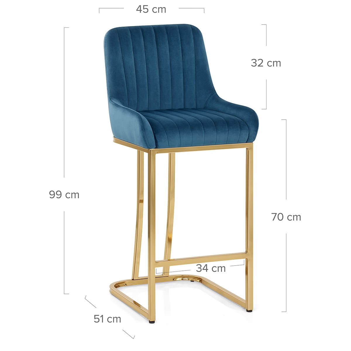 Sgabello Velluto - Paget Blu