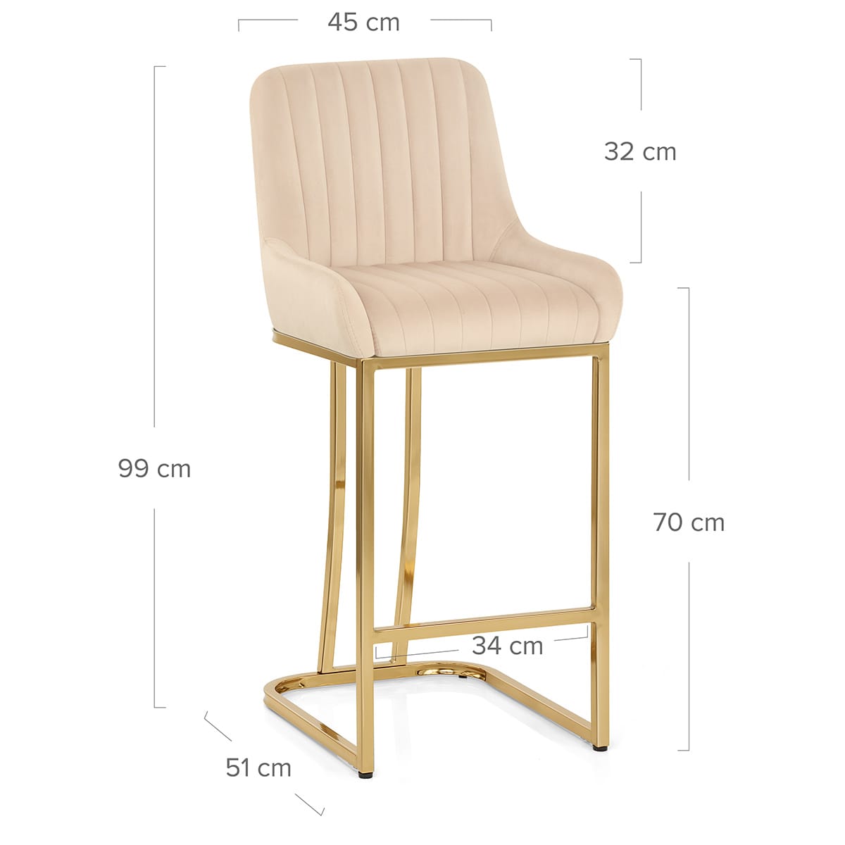 Samt Barhocker - Paget Beige
