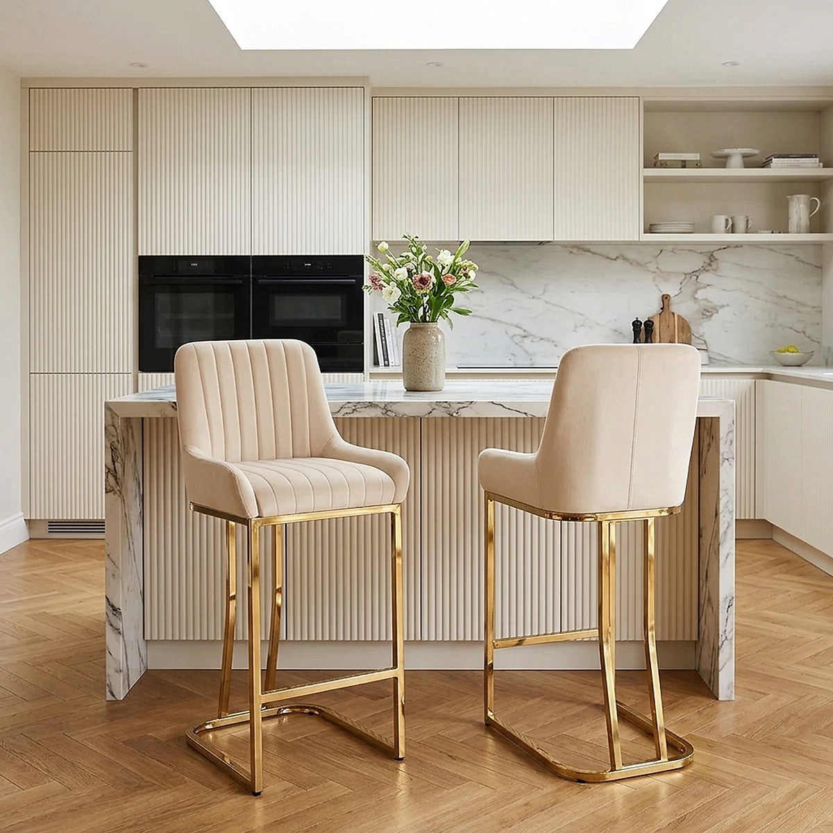 Samt Barhocker - Paget Beige