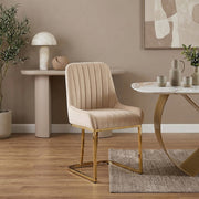 Esszimmerstuhl Samt - Paget Beige