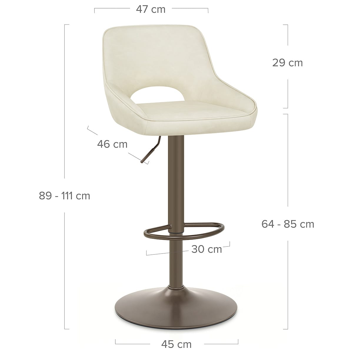 Sgabello Ecopelle Anticata - Paris Crema