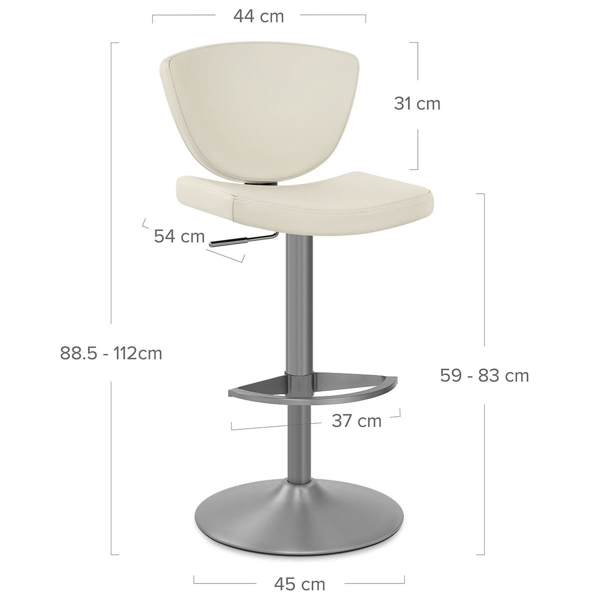 Sgabello Vera Pelle Graffite - Pearl Crema