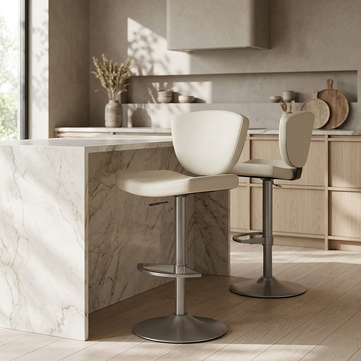 Graphit Barhocker Kunstleder - Pearl Beige