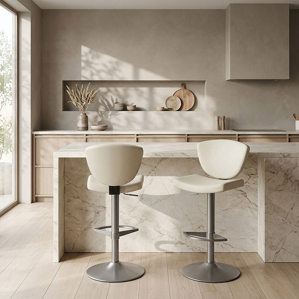 Graphit Barhocker Kunstleder - Pearl Beige