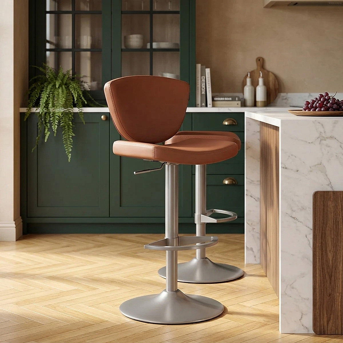 Graphit Barhocker Kunstleder - Pearl Braun