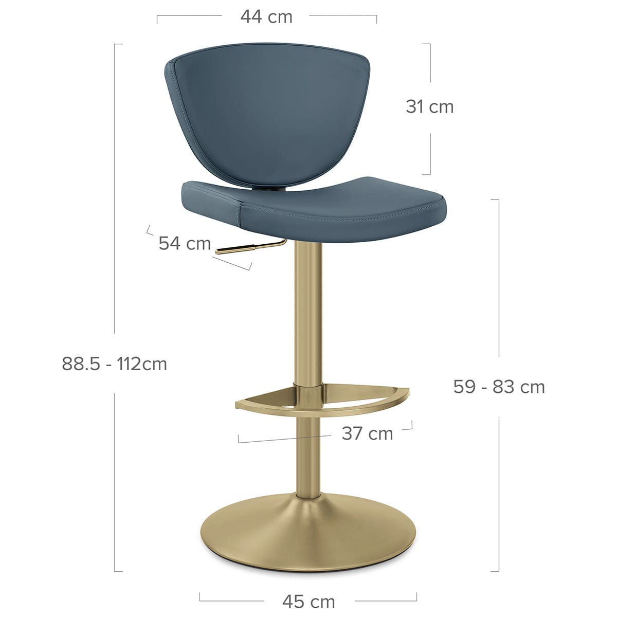 Sgabello da bar Vera Pelle Oro - Pearl Blu