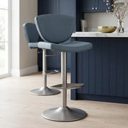 Echtleder Barhocker - Pearl Blau