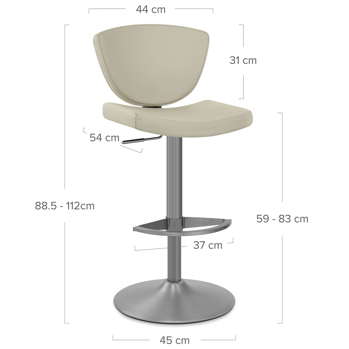 Echtleder Barhocker - Pearl Braungrau