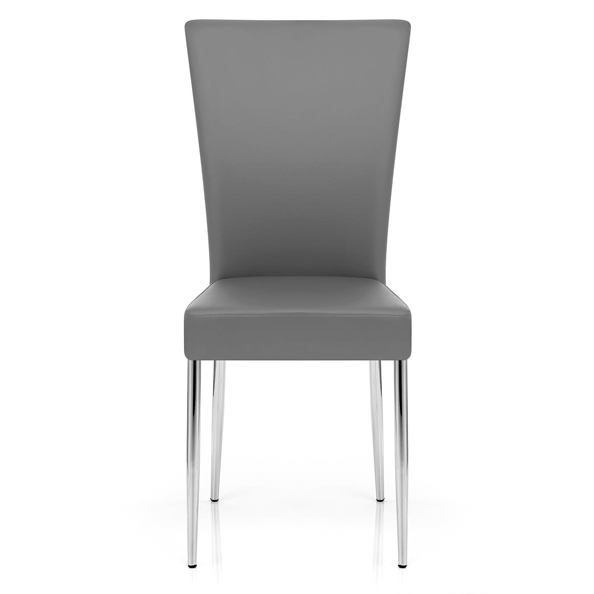 Sedia da pranzo Ecopelle Cromato - Picasso Grigio