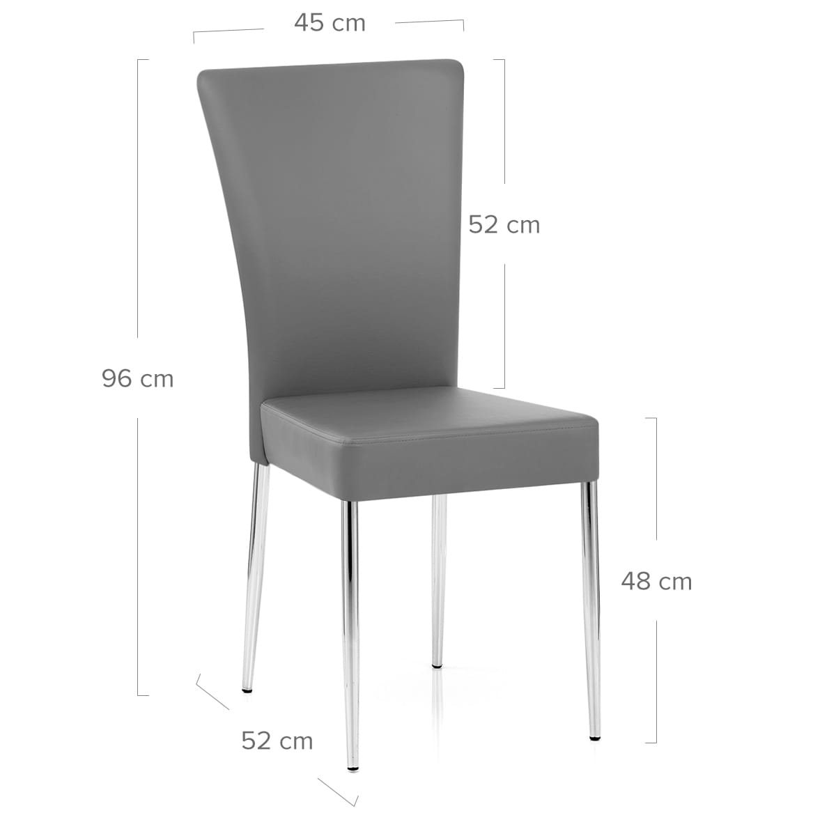 Sedia da pranzo Ecopelle Cromato - Picasso Grigio