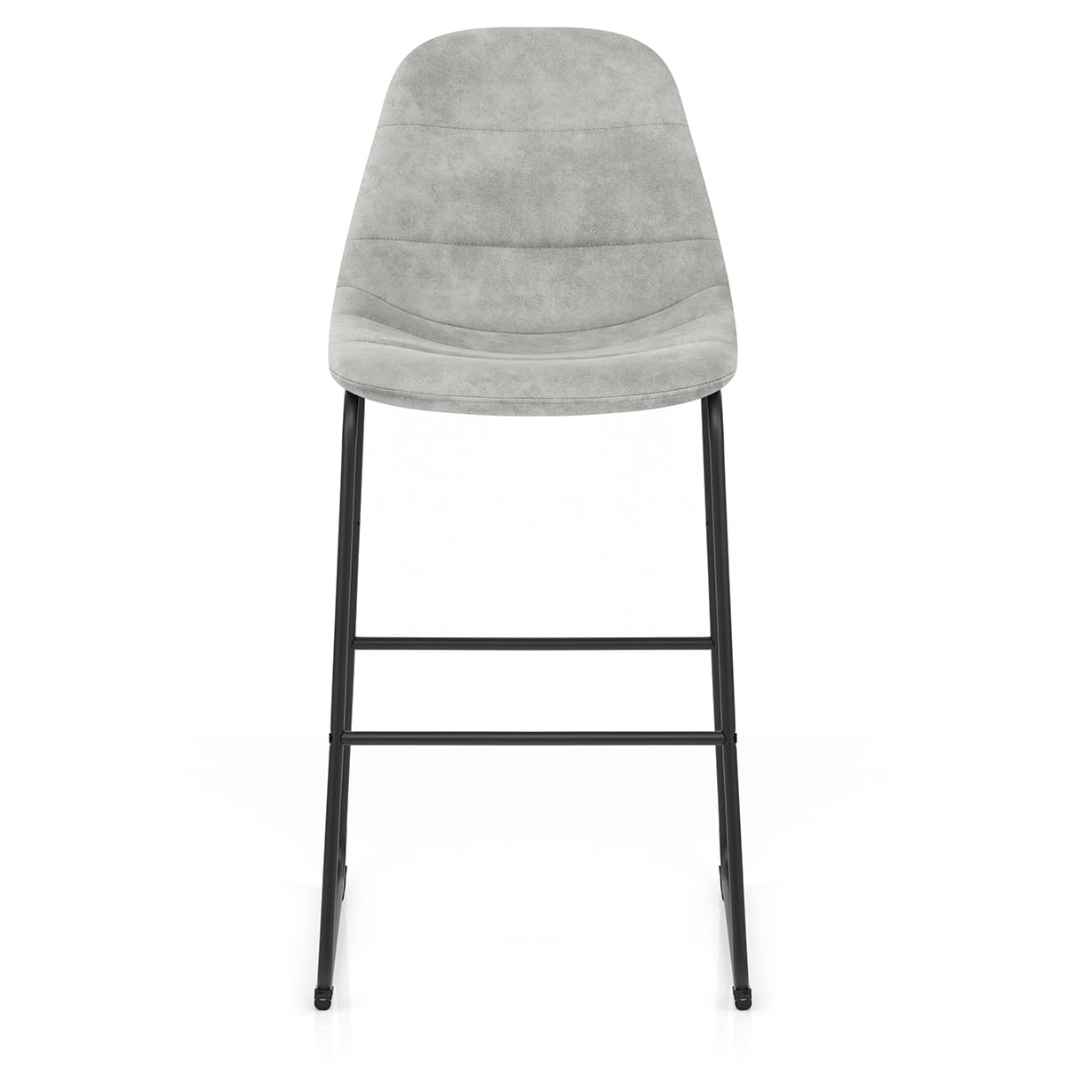 Wildlederimitat Barhocker - Platina Grau