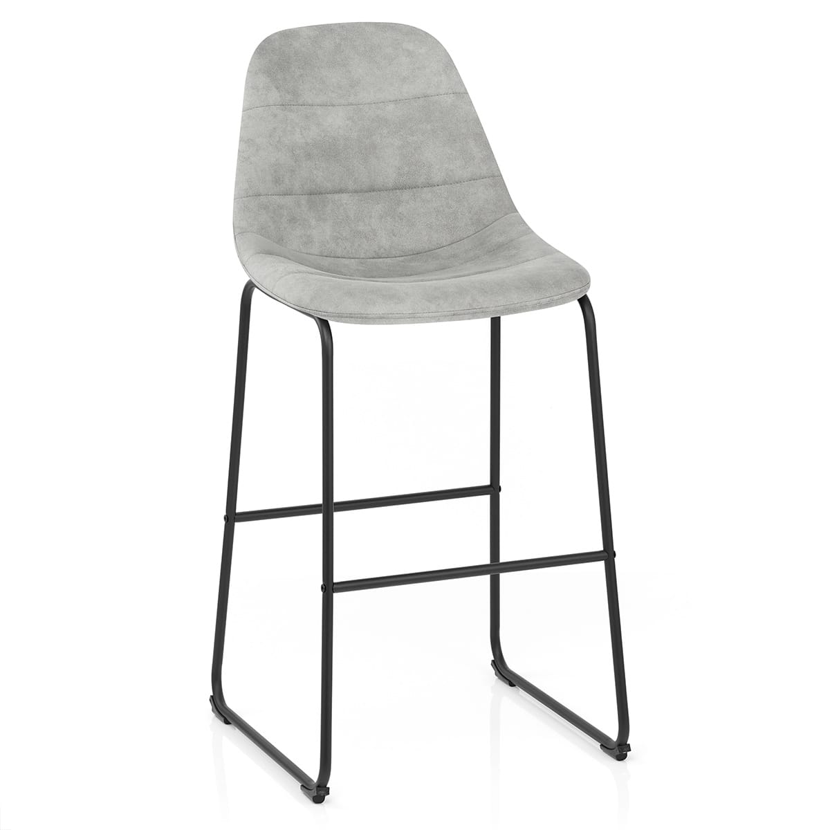 Wildlederimitat Barhocker - Platina Grau