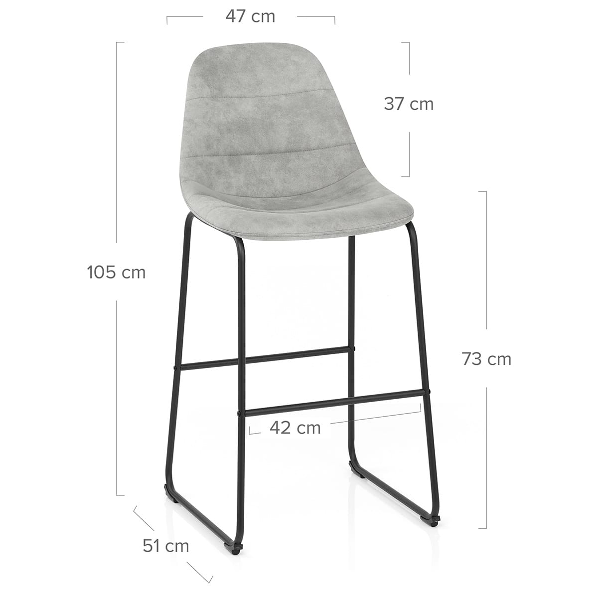 Wildlederimitat Barhocker - Platina Grau