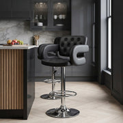 Kunstleder Barhocker Chrom - Polaris Schwarz
