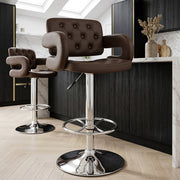 Kunstleder Barhocker Chrom - Polaris Braun