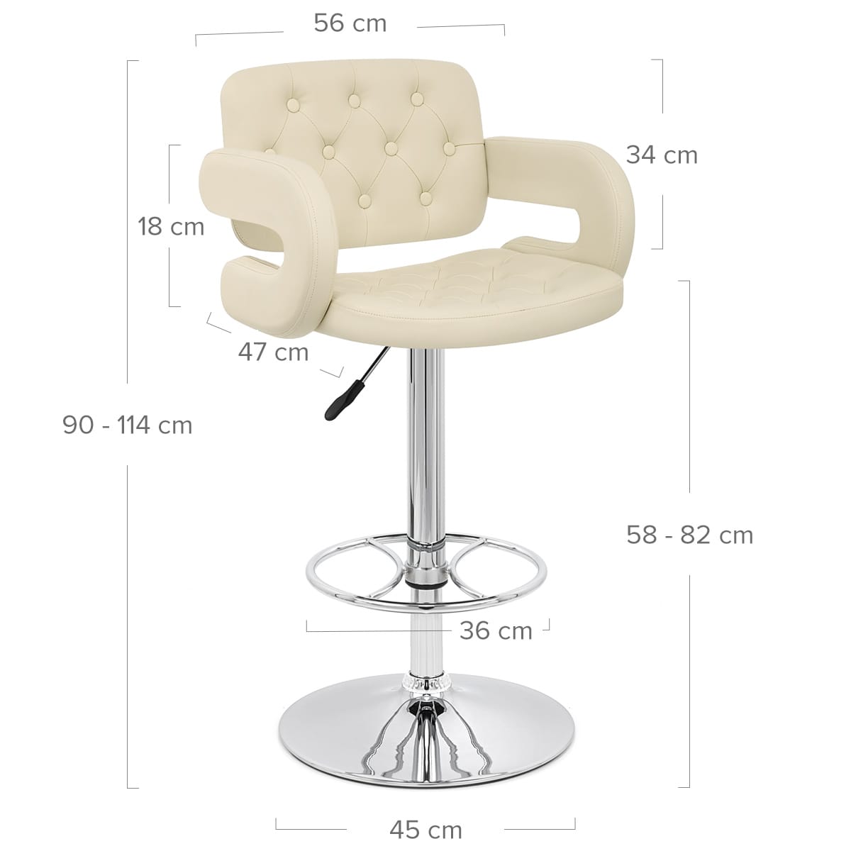 Kunstleder Barhocker Chrom - Polaris Beige