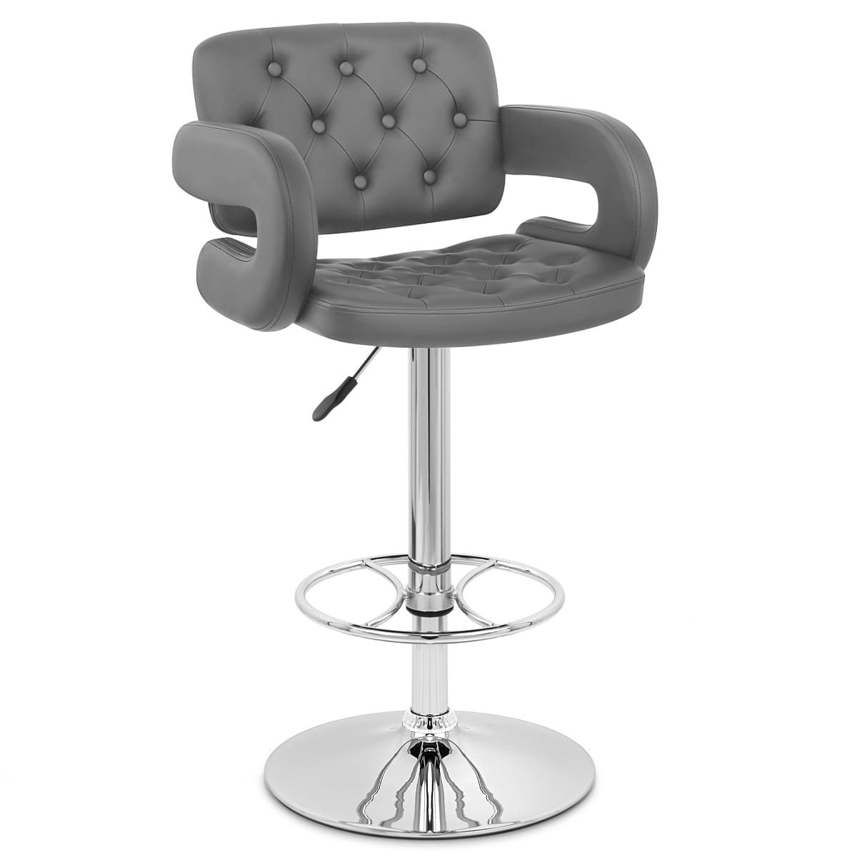 Kunstleder Barhocker Chrom - Polaris Grau