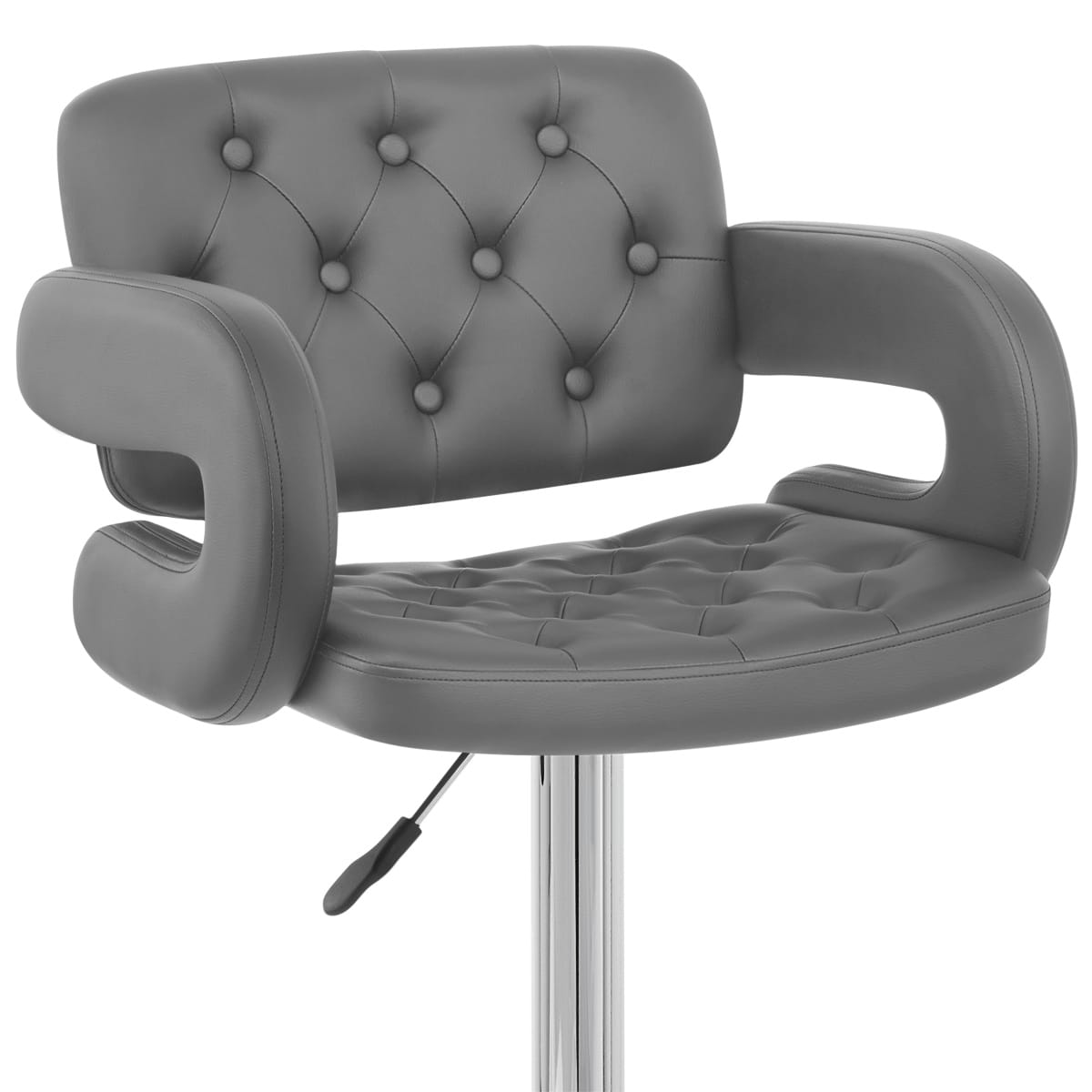 Kunstleder Barhocker Chrom - Polaris Grau