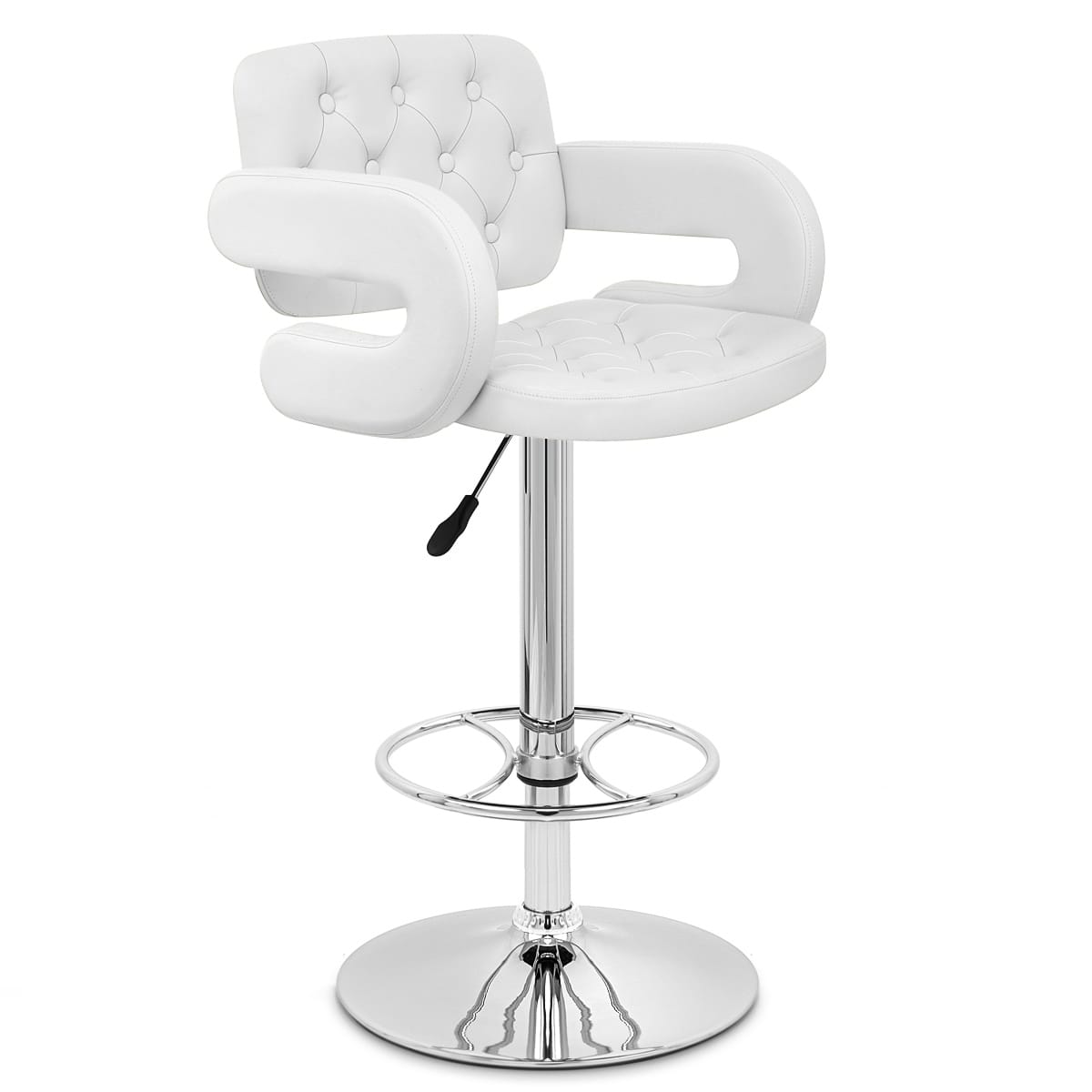Kunstleder Barhocker Chrom - Polaris Weiß