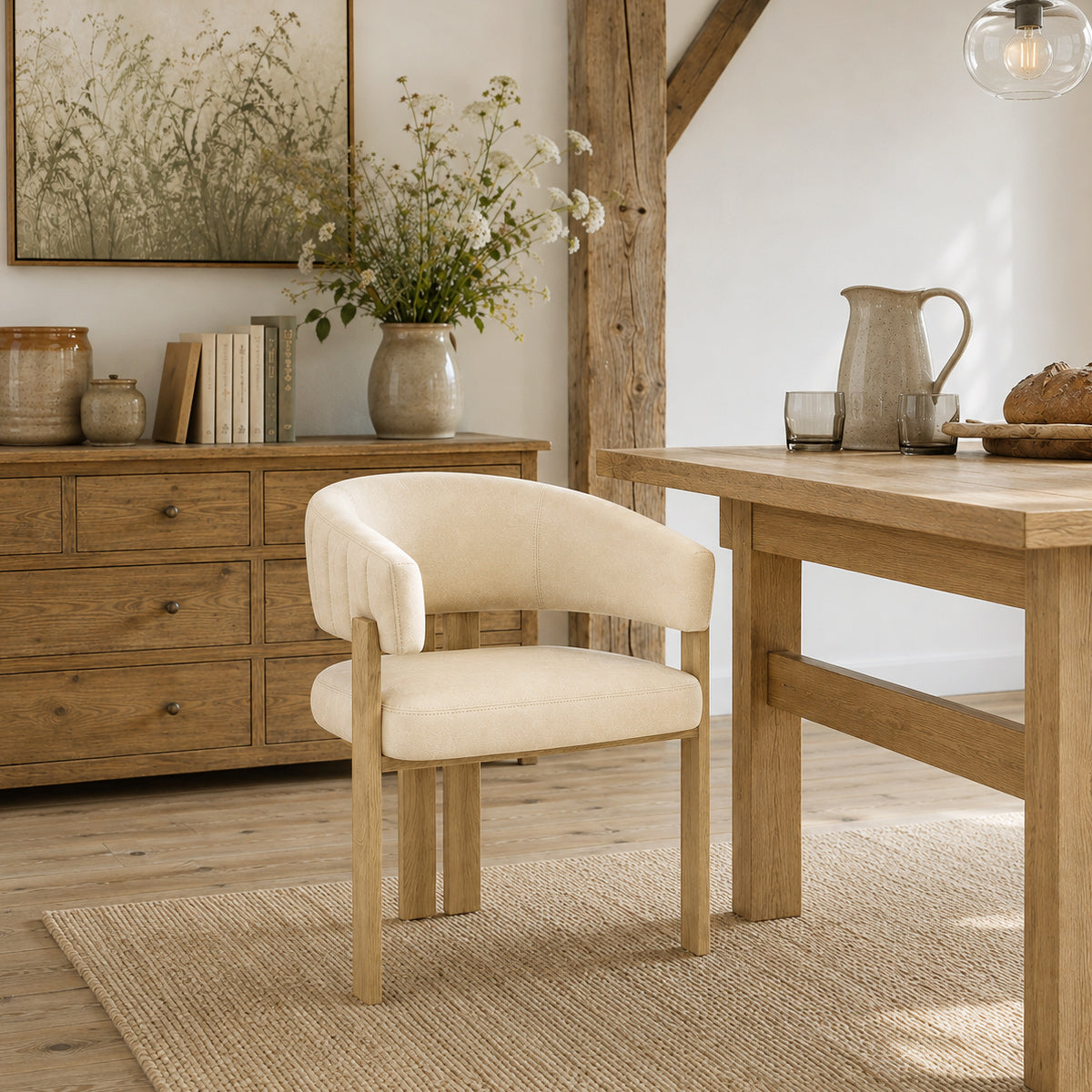 Kunstleder Esszimmerstuhl - Polo Beige