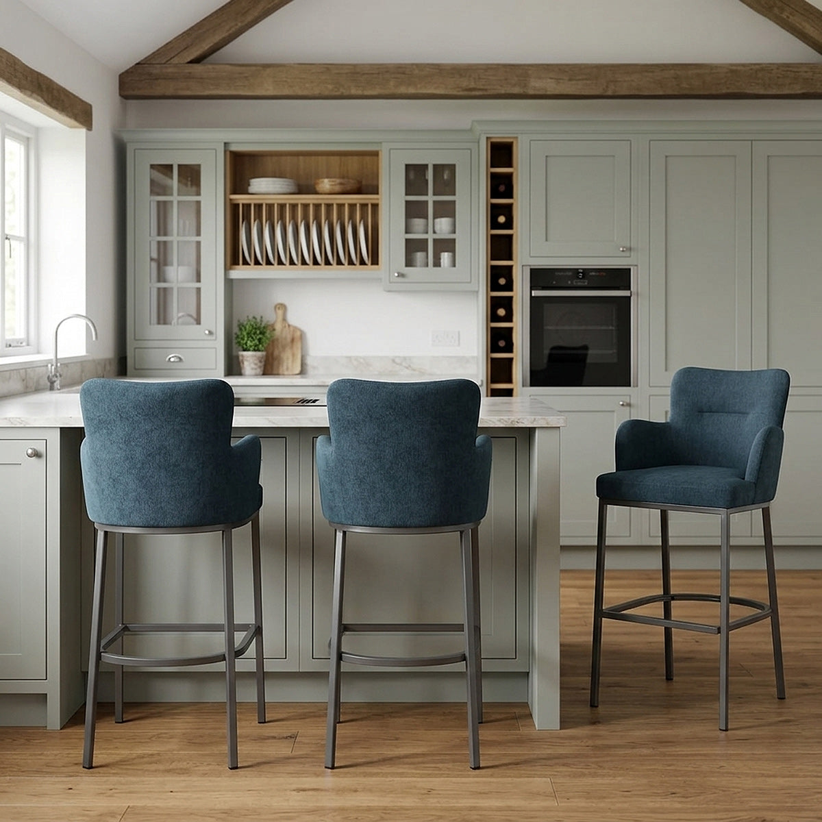 Stoff Barhocker - Porter Blau