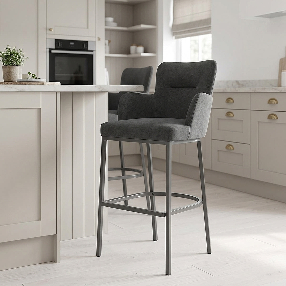 Stoff Barhocker - Porter Dunkelgrau