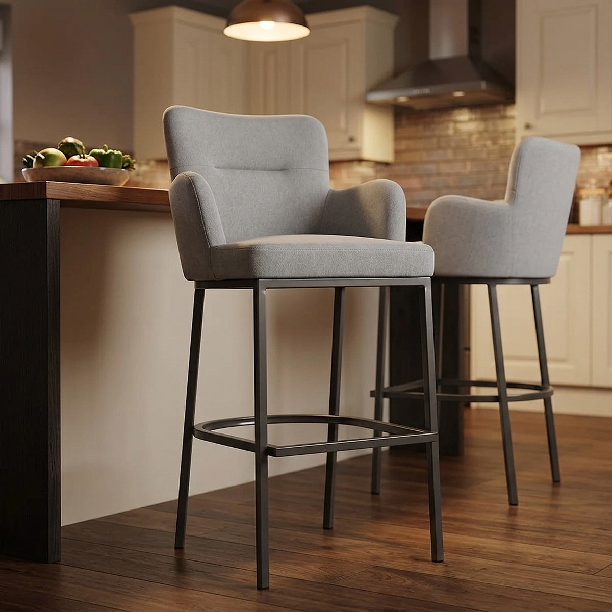 Stoff Barhocker - Porter Grau