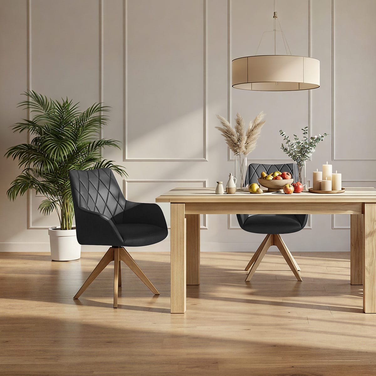 Sedia Vera Pelle Quercia - Portobello Nero