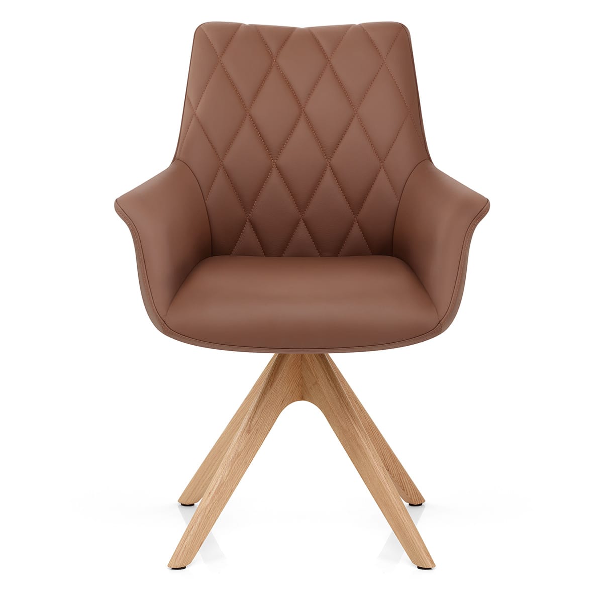 Echtleder Stuhl Eiche - Portobello Braun