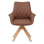 Echtleder Stuhl Eiche - Portobello Braun
