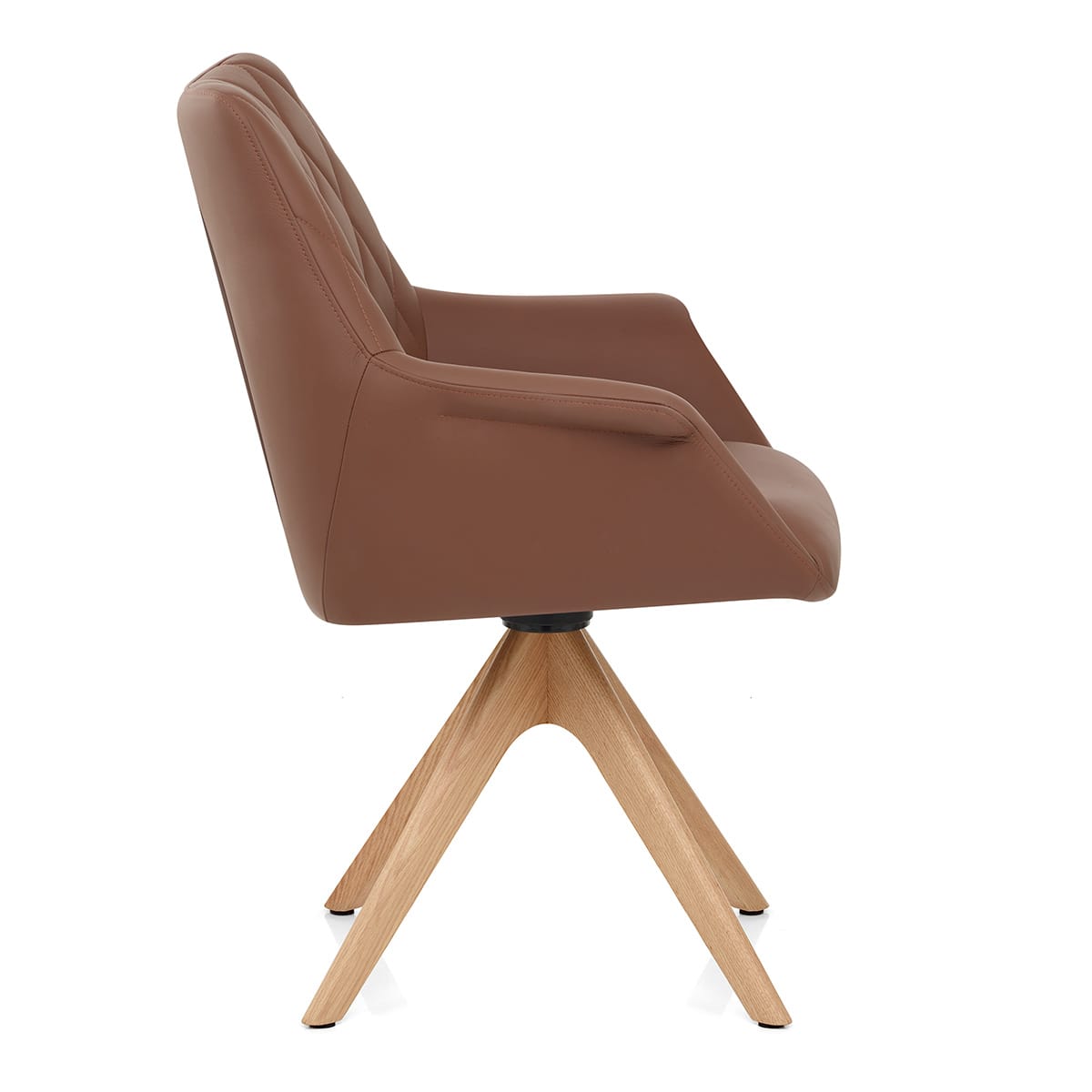 Echtleder Stuhl Eiche - Portobello Braun