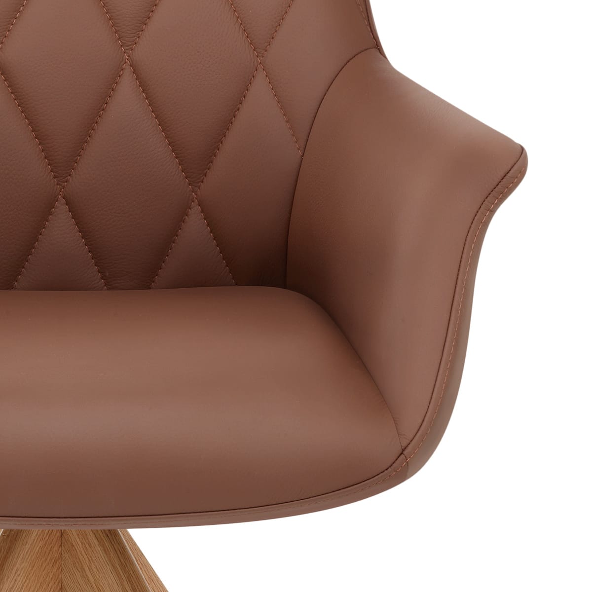 Echtleder Stuhl Eiche - Portobello Braun