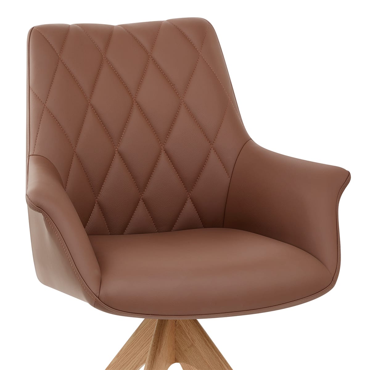 Echtleder Stuhl Eiche - Portobello Braun