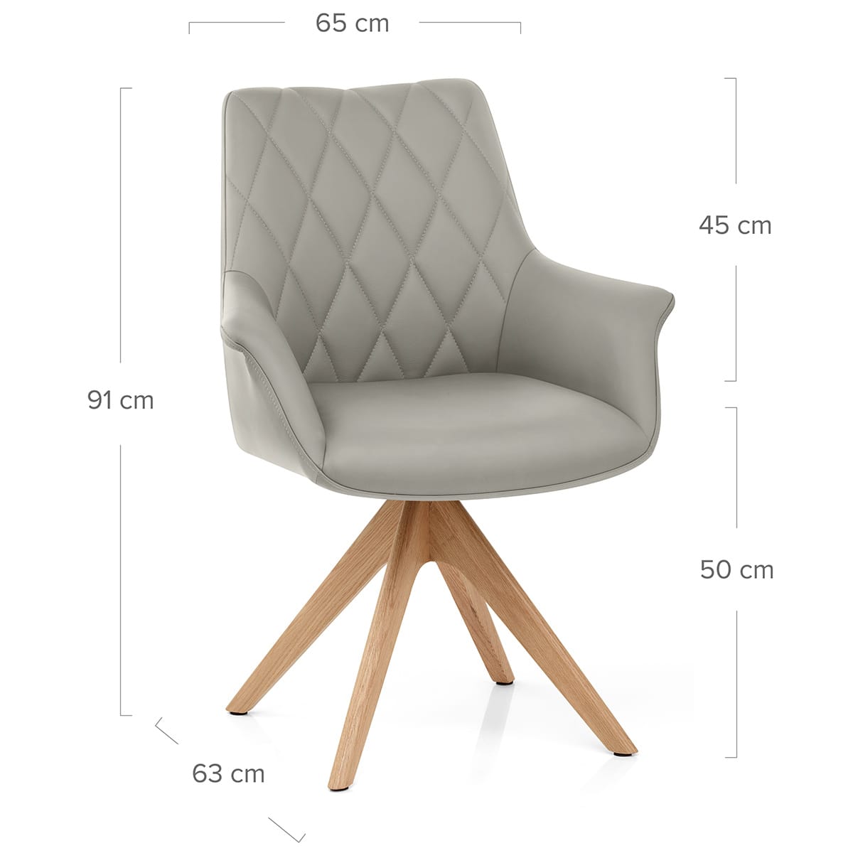 Sedia Vera Pelle Quercia - Portobello Grigio