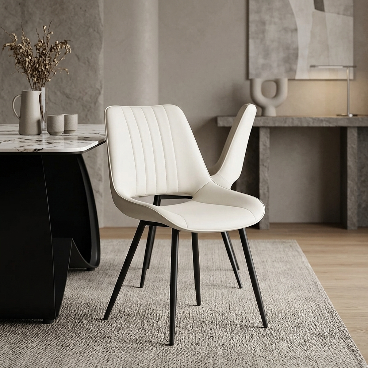 Kunstleder Stuhl - Priya Beige