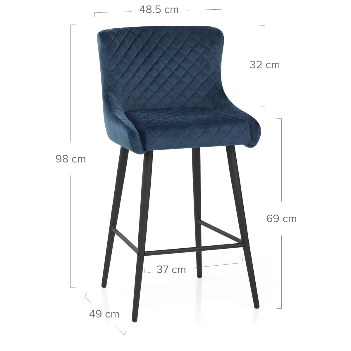 Samt Barhocker - Provence Blau