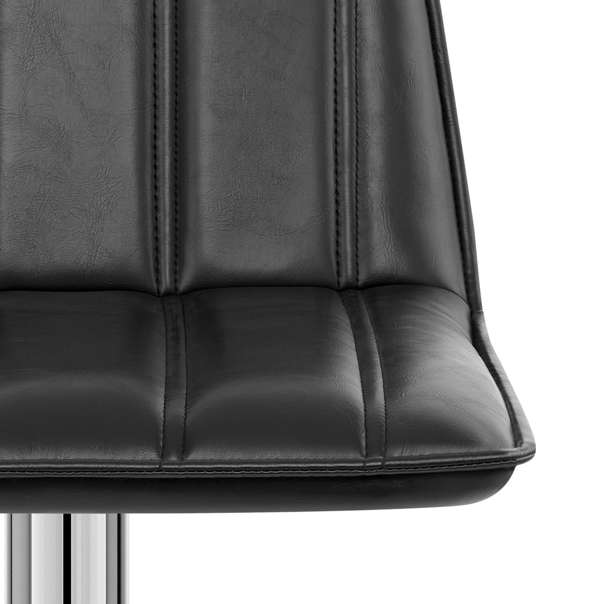 Sgabello Ecopelle Cromato - Pulse Nero