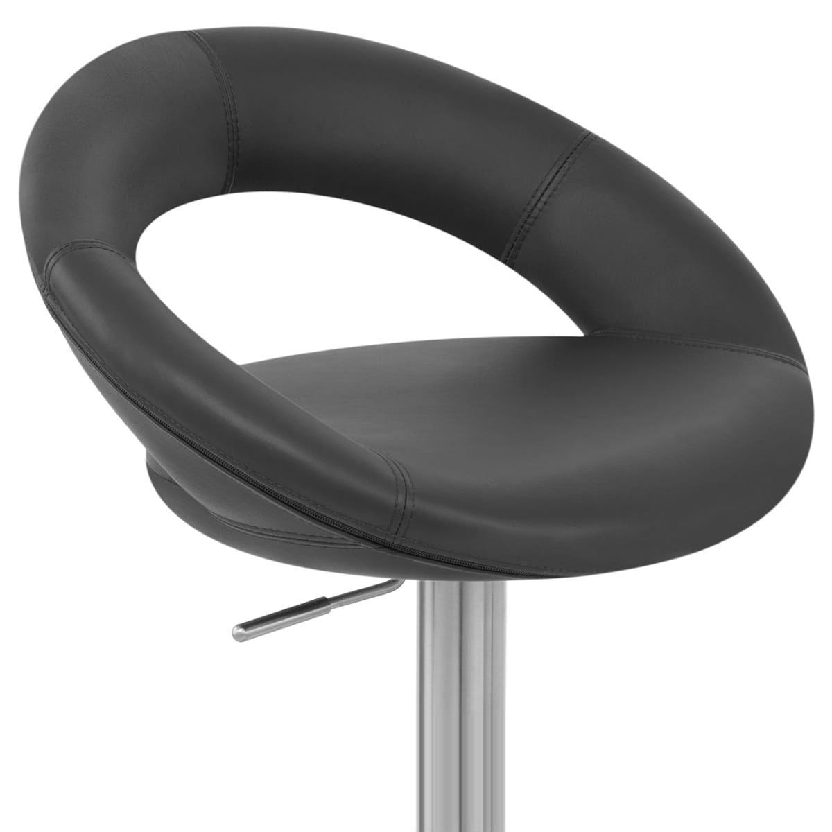 Echtleder Barhocker Gebürstet - Crescent Schwarz