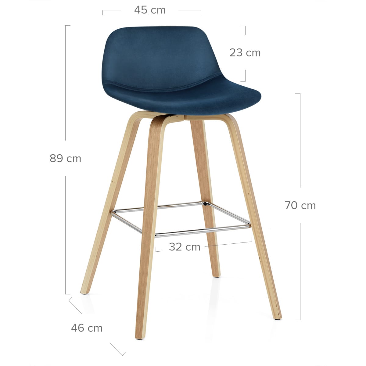 Sgabello Velluto - Reef Blu