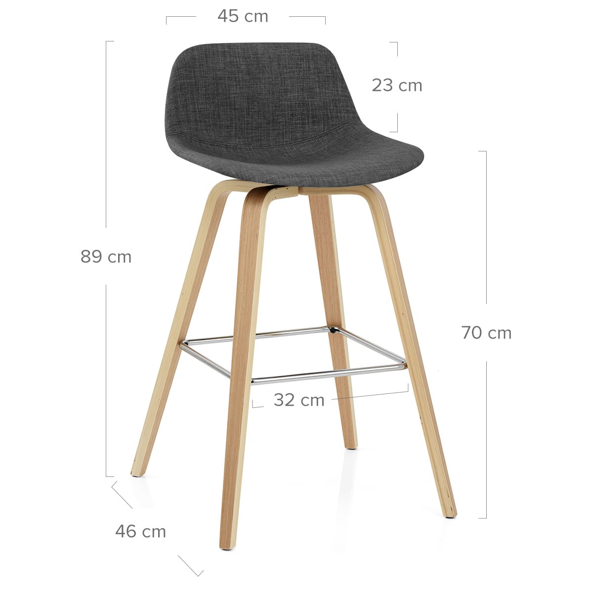 Stoffbarhocker Holz - Reef Dunkelgrau