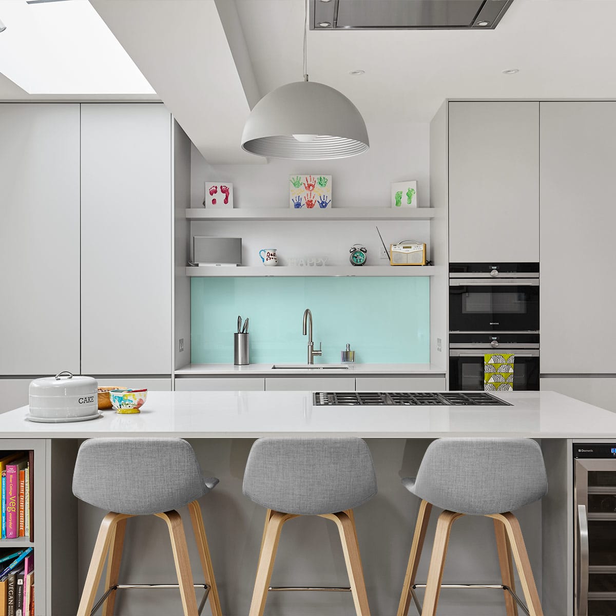 Sgabello Tessuto Quercia - Reef Grigio