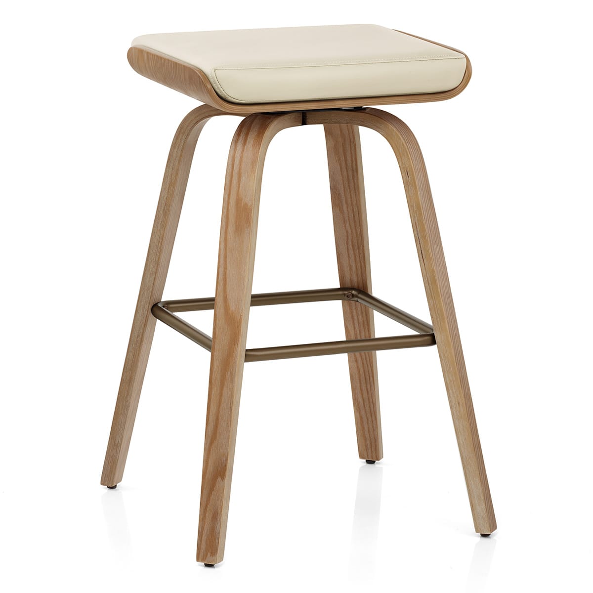Echtleder Barhocker Eiche - Remy Beige