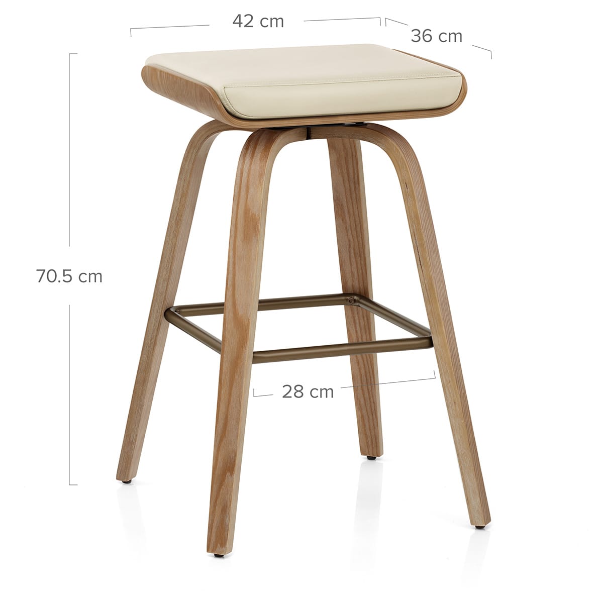 Echtleder Barhocker Eiche - Remy Beige