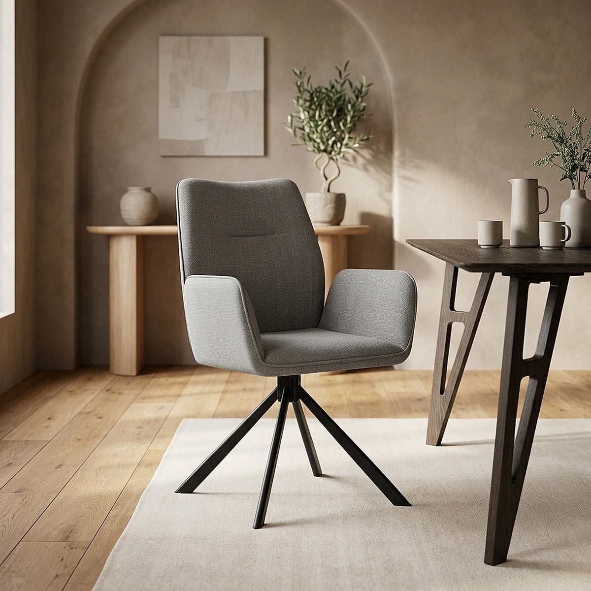 Stoff Stuhl - Rici Grau
