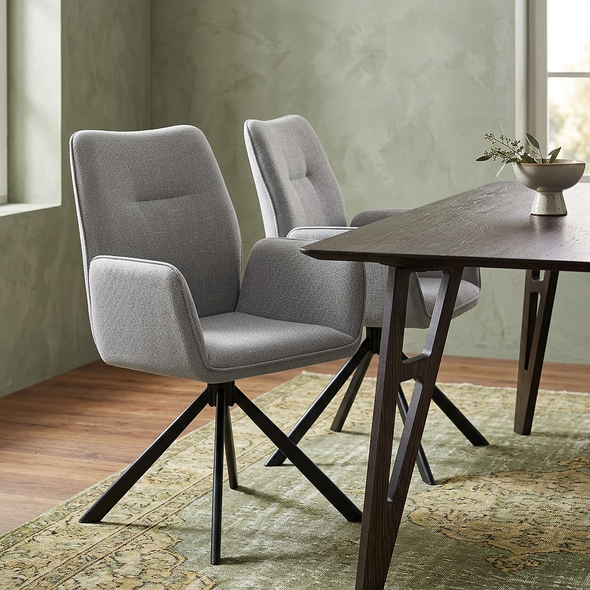 Stoff Stuhl - Rici Grau