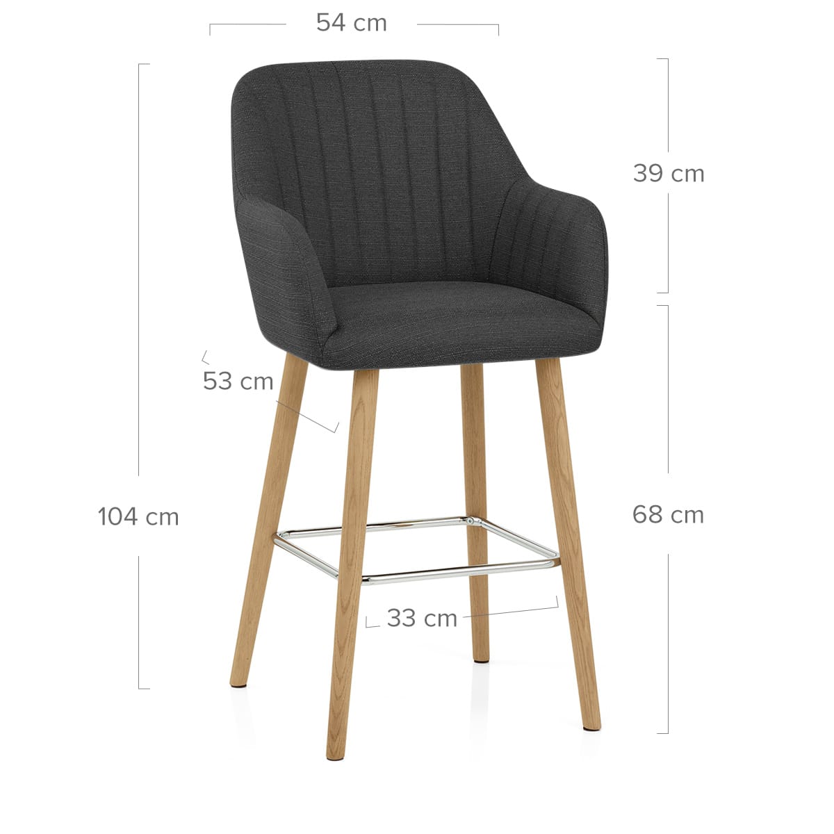 Sgabello Tessuto Legno - Rio Grigio scuro