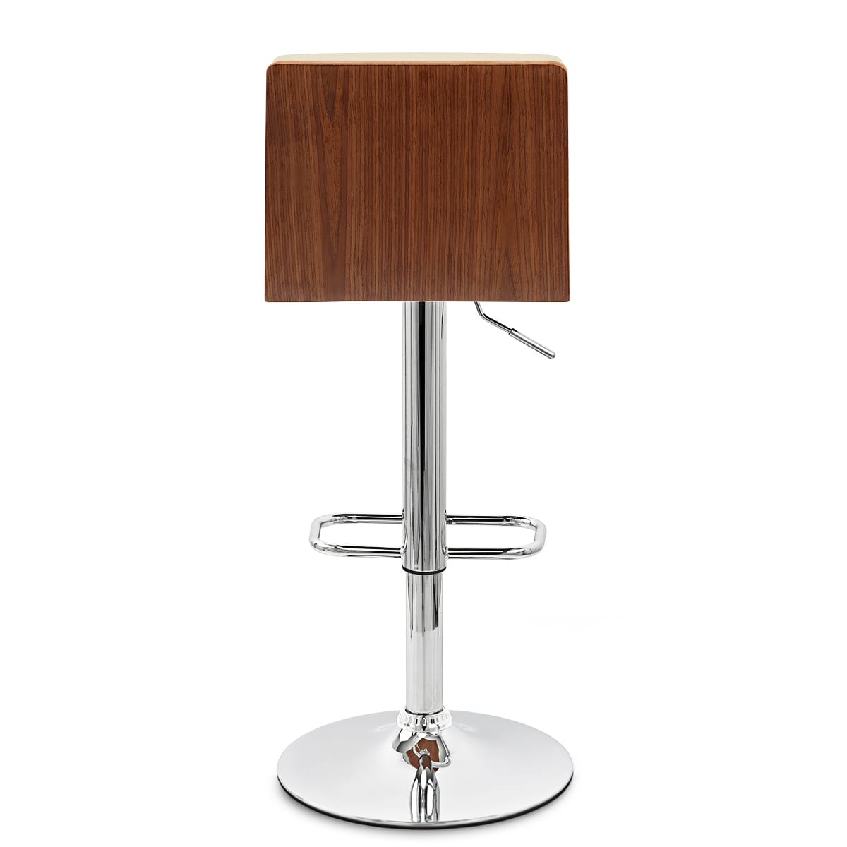 Kunstleder Holzbarhocker Chrom - Riviera Beige
